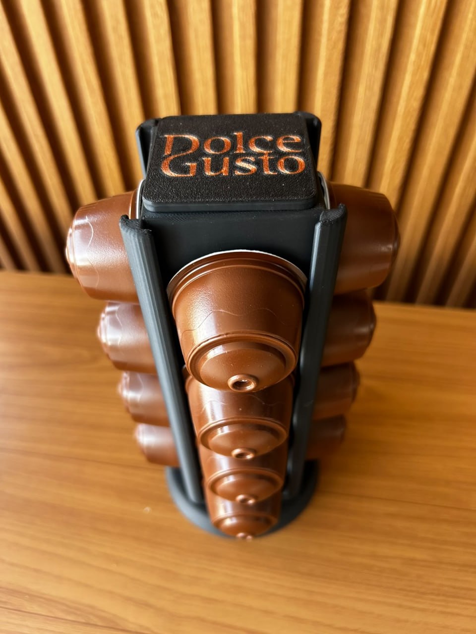 Porta cápsulas Dolce Gusto feito em impressão 3D pela Domvex